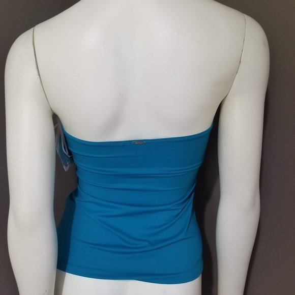 Anne Cole Signature Twist Front Shirred Bandeukini Swim Top Size Small - Picture 4 of 9